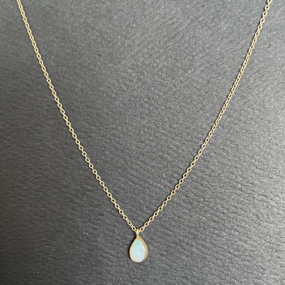 Catbird 14k solid gold opal necklace